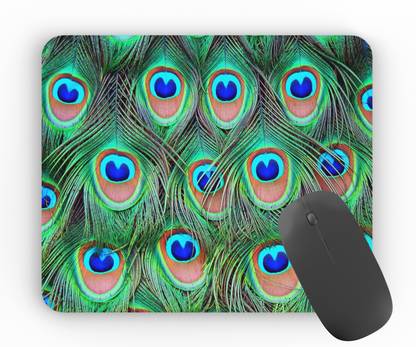Casemaker Peacock Feather Patterns Printed Designer Non Slip Base Mousepad
