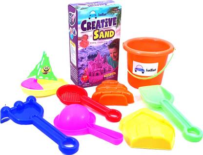 FunBlast Kinetic Sand and Mould for Kids - Sand Clay Kit for Kids Activity Toys | Soft Sand Clay & Moulds Toys for Kids