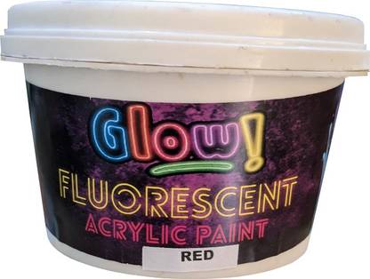 Glow UV (Ultraviolet/Blacklight) Fluorescent Paint, Red, 200ml