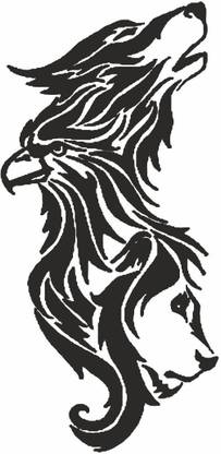 surmul Tribal Lion Eagle Wolf Animal face Temporary waterproof tattoos For Men & Women