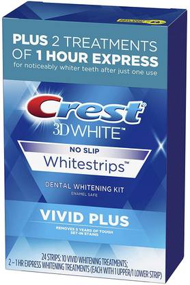 Crest 3D White Whitestrips Vivid Plus Teeth Whitening Kit, Basic Teeth Whitening Kit