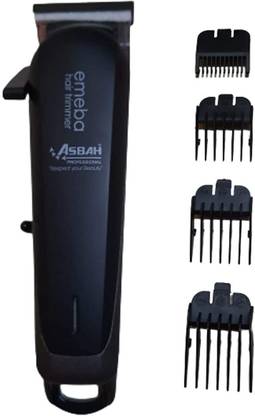Asbah professional Emeba hair trimmer with 4 guide comb, Cordless, - Mulitcolor Trimmer 60 min  Runtime 4 Length Settings