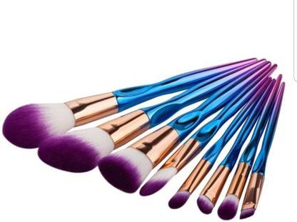 Sina 8pcs A Set Metal Makeup Brushes Cosmetic Face Foundation Power Eyeshadow Blush Make Up Brush Kit