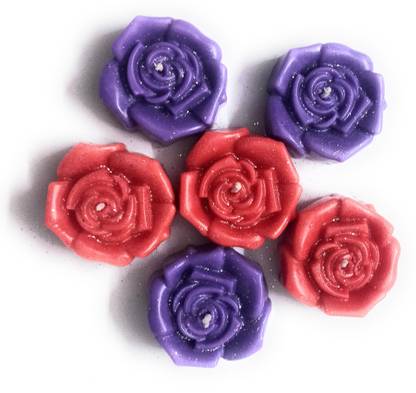 SNK Enterprises Floating Rose Decorative Flower Candle (Red, Pack of 6) Candle