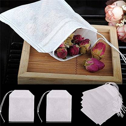 HASTHIP 100 pcs/Lot New Non-Woven Fabrics Empty Tea Bag with String Heal Filter Paper Collapsible Colander