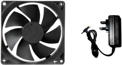 TechSupreme DC FAN 1 Cabinet Fan - 80X80X25MM (12 VOLT) Cooler with 12v/2 AMP Adaptor SMPS Cooler Cooler