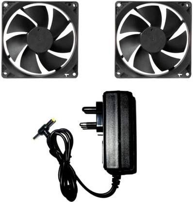 FUTURONICS DC FAN 2 Cabinet Fan - 80X80X25MM (12 VOLT) Cooler with 12v/2 AMP Adaptor Cooling Fan All in one Cooler