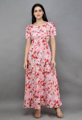 Women A-line Pink Dress
