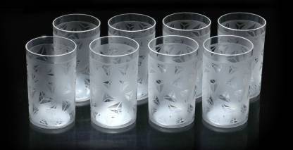 Finner (Pack of 8) (Pack of 8) Diamond Design For Water and Juice Glass Set (250 ml, Plastic) Glass Set Water/Juice Glass
