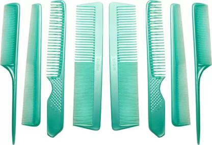 CRAZYGOL  Set of 8 Professional Hair Cutting & Styling Comb Kit (Blue)