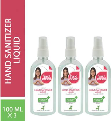 Hand in Hand Sanitizer Spray 100 ml ( Pack of 3) Sanitizer Spray Bottle