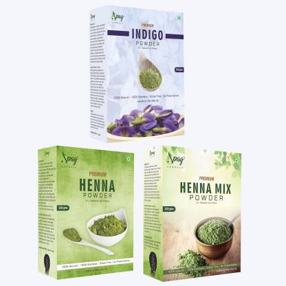 Spag HERBALS Organic Indigo, Henna & Henna-Mix Powder For Hair - 360g (120gm x 3)