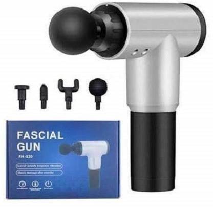 Fascial Gun FH-320 Portable Vibration Muscle Body Massager with 4 Heads & 6 Adjustable Speed Vibrator for Neck, Leg, Hand & Back Massager (Multicolor) Massager