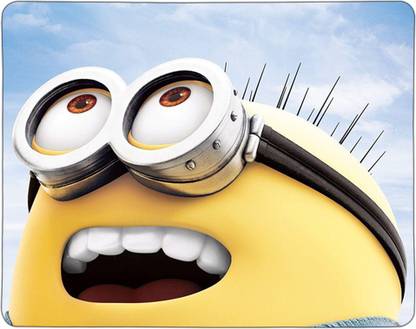 Cowo happy face big eyes minnion Mousepad