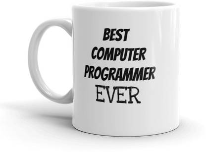 CodersParadise BEST COMPUTER PROGRAMMER EVER - Ceramic Microwave Safe Coffee Tea Cups 11 oz Gift For Coder, Software Engineer. Ceramic Coffee Mug