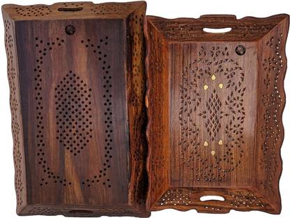 ARTANDCRAFTINDIA Tray| Serving Tray| Multipurpose Tray| Tray set of 2| Office Tray| Plate | Kitchen Tray| Tray set| Tray wooden| Gift item Tray