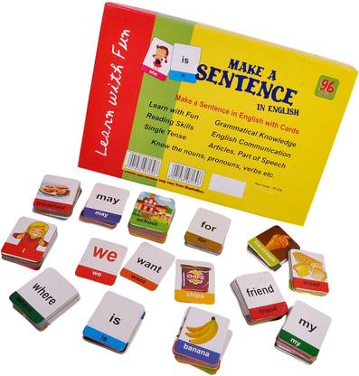 Toyvala Inventive Educational MAKE A SENTENCE IN ENGLISH Learn To Make A Sentence In English With Cards Puzzle Learning/ Educational Game
