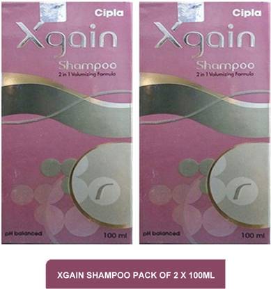 Cipla Xgain Shampoo - dermatologist recommended shampoo for hair loss(pack of 2)100ml Liquid