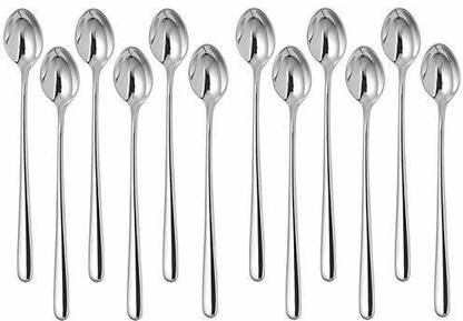 Latham Long Handle Spoons 12 Stainless Steel Table Spoon, Ice Tea Spoon, Tea Spoon, Ice Tea Spoon Set