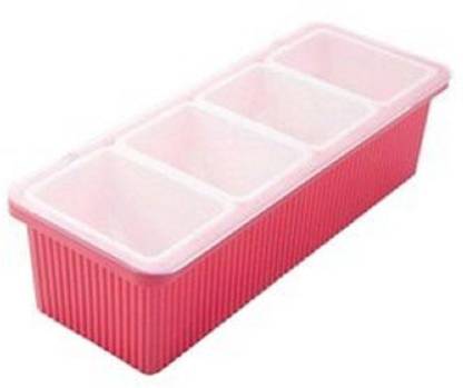 VAJIN Plastic Spice Jars Dispenser Masala Rack Easy Flow Storage Crystal Seasoning Box Storage Box