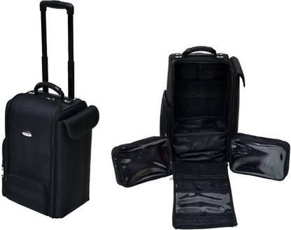 Ikonic Professional Ikonic Hair Strolley - 0032 "An ideal companion for a professional hairstylist. A strolley bag that comes with deeper compartments for tall hair tools with perfect storage design to cater to all your needs. Travel friendly cases with an option of durable hard bound as well as light weight fabric material. " Vanity Box