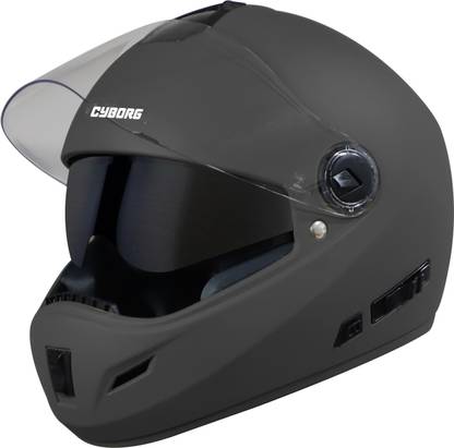 Steelbird Cyborg Double Visor Full Face Helmet, Inner Smoke Sun Shield and Outer Clear Visor Motorbike Helmet