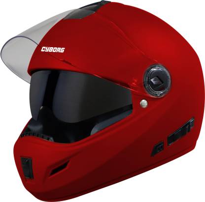 Steelbird Cyborg Double Visor Full Face Helmet, Inner Smoke Sun Shield and Outer Clear Visor Motorbike Helmet