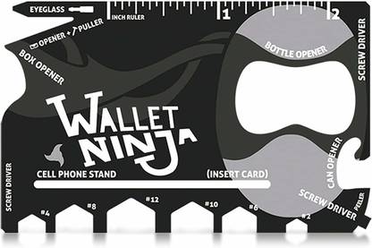 Stufftuff Ninja 18 in 1 Multi-purpose Credit Card Size Pocket Tool 18 Multi-utility Knife