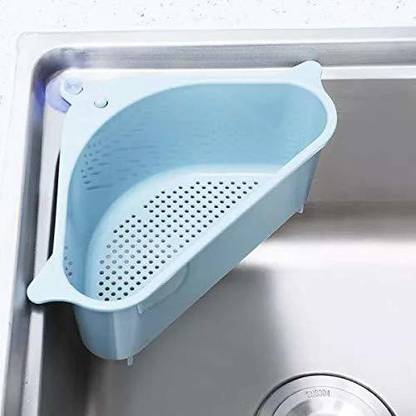 KRISHZONE Sink Storage Rack Cup Sink Soap Holder | Kitchen Storage Drain Rack Corner Sink Sponge Holder
