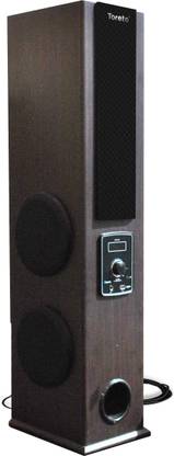 Toreto Glider Tower Speaker (89.5 cm Height) Tor – 351 Heavy Bass Multimedia Home Theater Speaker System with Aux/FM/USB/Mic/Remote/LED Display/200 Watt/Recording Function/Dual Woofer, Stereo Sound 200 W Bluetooth Tower Speaker