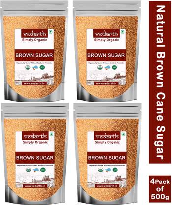 Vedarth Pack of 4 Organic Brown Sugar -500 Gram Pack 100% Pure and Natural Sugar