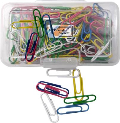 MAJESTIC BASKET PAPER U CLIPS/ HOLDER FOR HOME, OFFICE, SCHOOL ETC. Medium Plastic coated U Clips