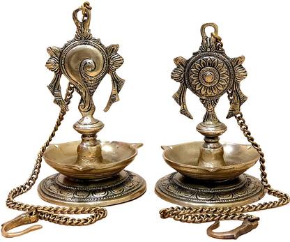 Stonkraft Brass (Pack of 2) Hanging Diya Set