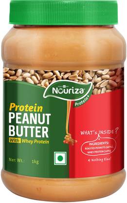 NOURIZA Peanut Butter Protein Fortified Unsweetened, Crunchy,