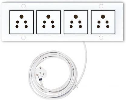 MARSHLAND White Assamble power socket board With 3 Meter Cable ( Wire) Pack of 1 Plastic Light Socket