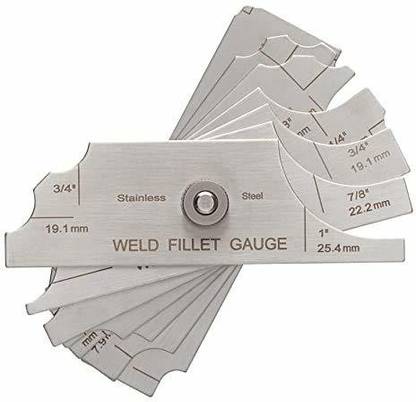 Jaibros Fillet Welding GAGE 1/8 to 1” 7 Blades in one Set of Fillet Gauge Radius Gauge