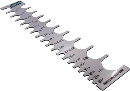 THERMO Scale Type Drill Gauge in Inch (14.5 cm Long & 2.6 cm Wide) Made of Stainless Steel Radius Gauge