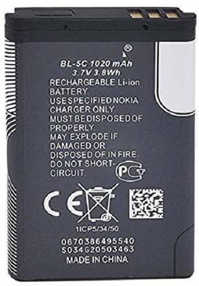 TECHQPMENT Mobile Battery For  Nokia Nokia C1 100, 101, 110, 114, 1100, 1101, 1110, 1112, 1200, 1208, 1209, 1600, 1616, 1650, 1680 classic, 1800, Asha 202, Asha 203, Asha 205, 207, 208, 2300, 2310, 2323 classic, 2330 classic, 2600, 2610, 2626, 2700 classic, 2710 Navigation Edition, 2730 classic, 3100, 3109 classic, 3110 Classic, 3120, 3610 fold, 3650, 3660, 5030 XpressRadio, 5130 XpressMusic, 6030, 6085, 6230, 6230i, 6267, 6270, 6555, 6600, 6630, 6670, 6680, 6681, 6820, 6822, 7600, 7610, C1-00, C1-01, C1-02, C2-00, C2-01, C2-02, C2-03, C2-06, E50, E60, N70, N71, N72, N91, QD, X2-01, X2-05 (ORIGINAL TESTED BACKUP GUARANTEED 100%)