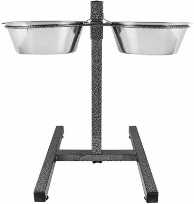 Tarun Pet Villa H Shaped Steel, Iron Pet Bowl