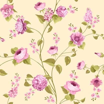 DWELLSINDIA Floral & Botanical Yellow Wallpaper