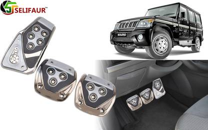 Selifaur P4S169 - 3 Pcs Silver Non-Slip Manual Car Pedals kit Pad Covers Set Car Pedal