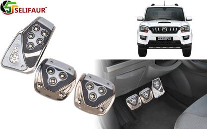 Selifaur P4S179 - 3 Pcs Silver Non-Slip Manual Car Pedals kit Pad Covers Set Car Pedal