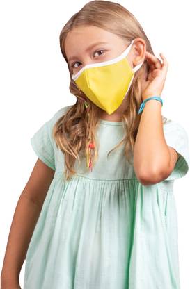 wise protec Kills 99.99% Virus Kids Yellow Basic Cloth Mask