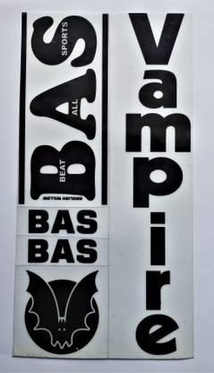 BAS Vampire Black Metallic Cricket Bat Sticker/ Advanced Quality Bat Sticker