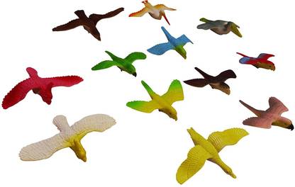 MON N MOL Artificial Bird Set of 12pcs for Model Making, School Projects, Collectibles Plastic Flying Birds Toy Model Kids Toy