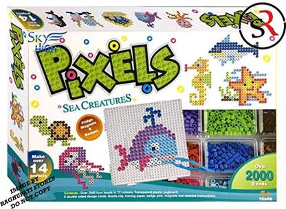 Ekta Toys Pixels Sea Creatures DIY Fridge Magnets & Badges
