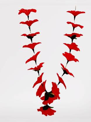 TIYAAZ Red Hibiscus Artificial Flower
