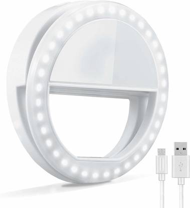 KRN Mirror Soft White Colour TIK Tok Selfie Ring Light with 3 Level and 36 LED for Tablet, iPhone, iPad, Smart Phones, Laptop, Camera Photography, Video Photo Shoot Flash Ring Flash
