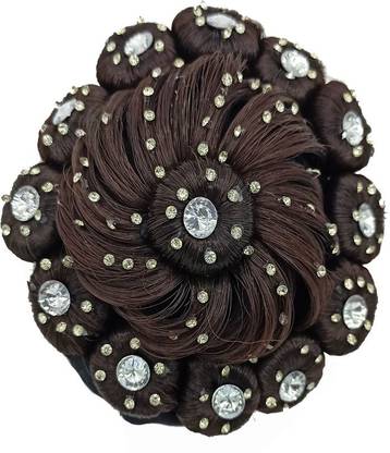 Shining Angel Stone Black Juda Bridal Wedding Hair Extension Bun
