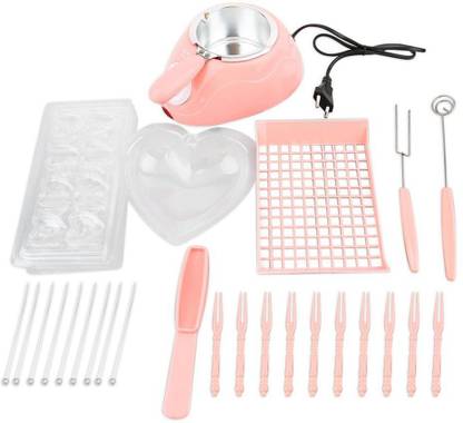 UNITY MART Portable Electric Chocolate Melting Pot with Chocolate Making Kit, 24 X 19 X 17 cm Pot 6 cm diameter 0.25 L capacity